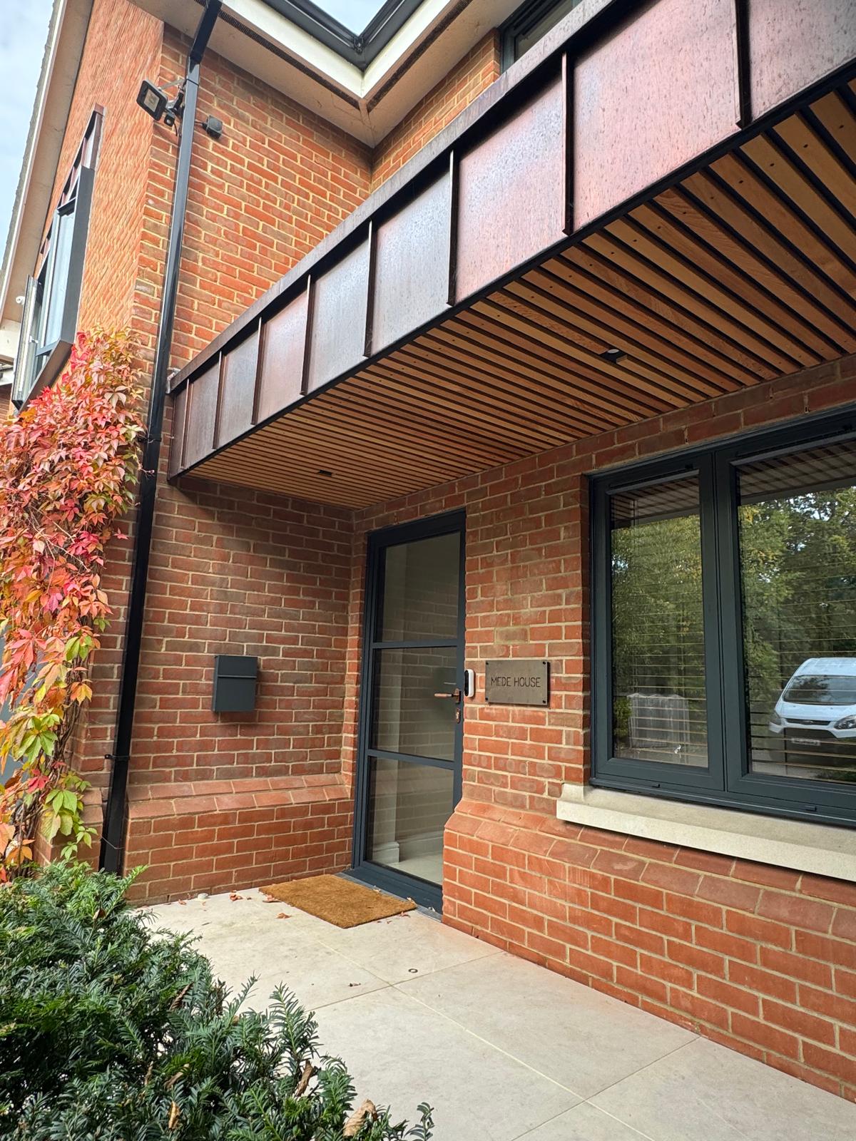Cedar canopy entrance